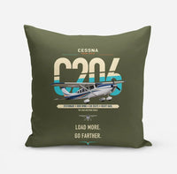 Thumbnail for Cessna 206 Stationair design on green army pillow