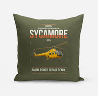 Thumbnail for Bristol Sycamore HR14 design on green army pillow