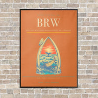 Thumbnail for Wiley Post–Will Rogers Memorial Airport BRW — Utqiagvik vertical canvas print - framed - orange background