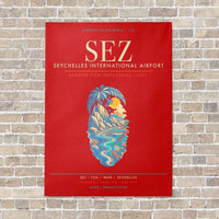 Thumbnail for Seychelles International Airport SEZ - Canvas Framed - Red