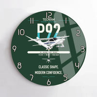 Thumbnail for Tecnam P92 Echo MkII design on dark green no frame wall clock
