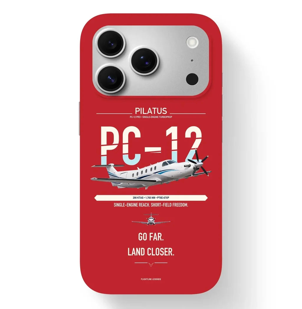 PC-12 PRO Case design on red iphone case