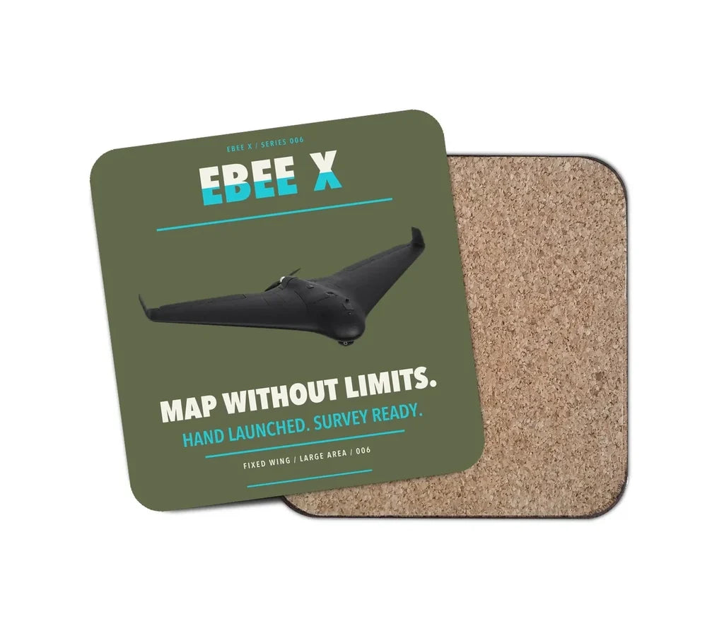 AgEagle eBee X design on green army 1 piece coaster