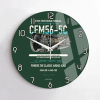 Thumbnail for CFM56-5C design on dark green no frame wall clock