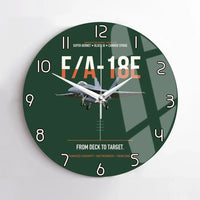 Thumbnail for F-A-18E Super Hornet Block III From Deck To Target design on dark green no frame wall clock