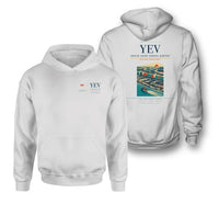Thumbnail for Inuvik (Mike Zubko) Airport (YEV) design on white double-side hoodie