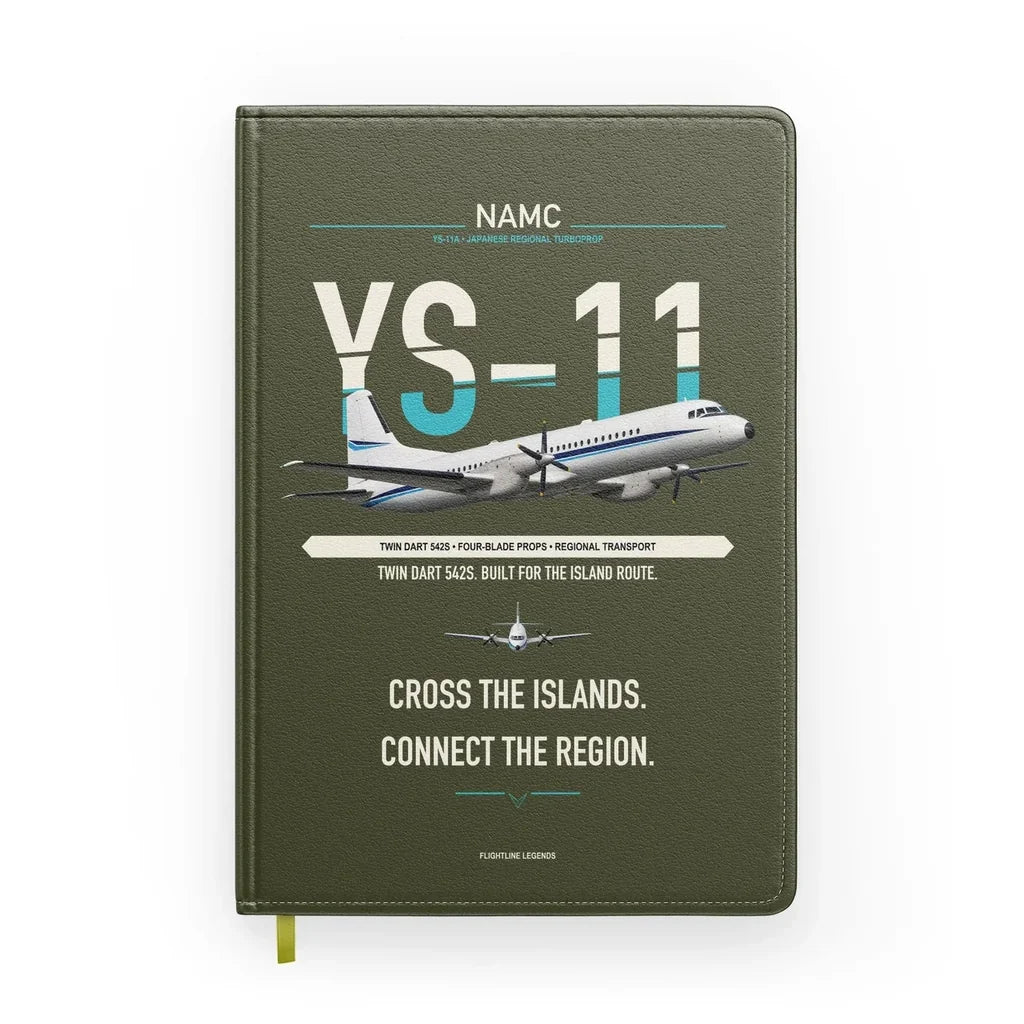 NAMC YS-11A design on green army notebook