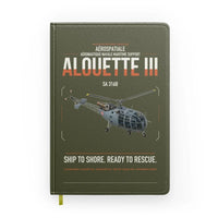 Thumbnail for Aérospatiale SA 316B Alouette III design on green army notebook