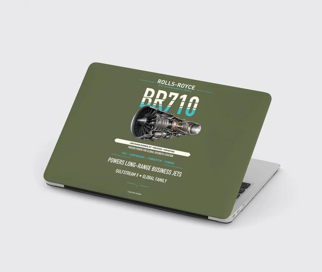 BR710 design on green army MacBook case