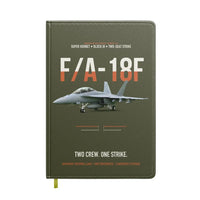 Thumbnail for F-A-18F Super Hornet Block III Two Crew One Strike design on green army notebook
