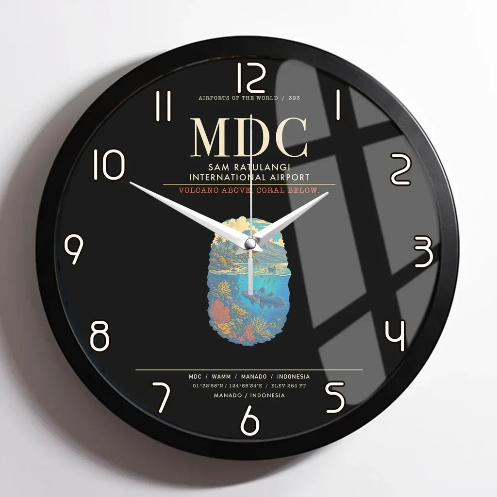 Sam Ratulangi International Airport Manado MDC Wall-Clock Framed - Black