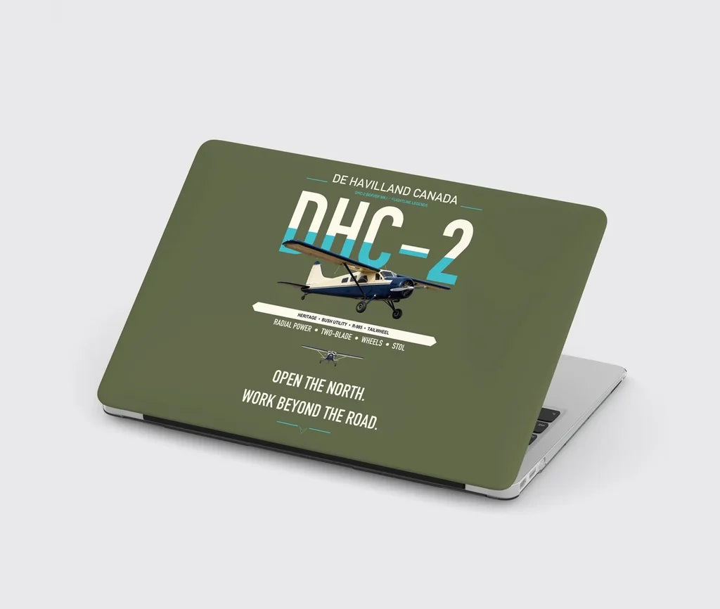 DHC-2 Beaver Mk I design on green army MacBook case
