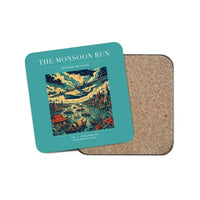 Thumbnail for The Monsoon Run - Designed Coasters design on turquoise 1-piece
