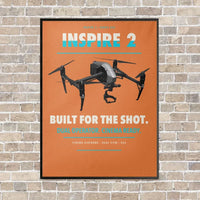 Thumbnail for DJI Inspire 2 vertical canvas print - framed - orange background