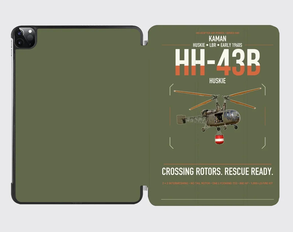 Kaman HH-43B Huskie design on green army ipad tablet case