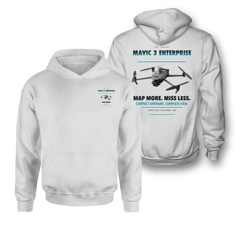 DJI Mavic 3 Enterprise design on white hoodie
