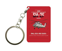 Thumbnail for Kaman SH-2F Seasprite design on red designed key chain, double-side print