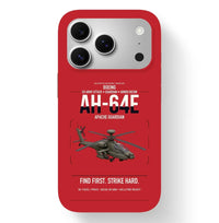 Thumbnail for Boeing AH-64E Apache Guardian design on red magsafe iphone case, for iPhone 17 Pro