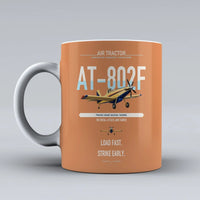 Thumbnail for Air Tractor AT-802F design on orange ceramic mug, double-side print