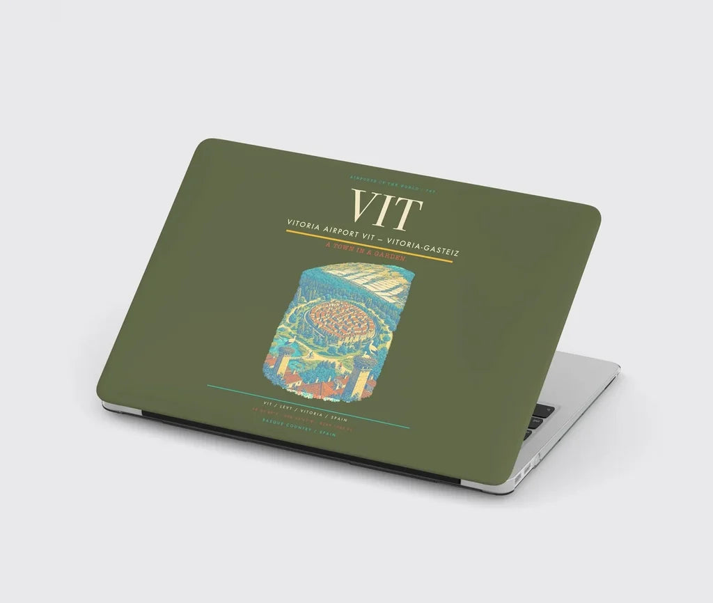 Vitoria Airport (VIT) design on green army MacBook case