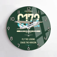 Thumbnail for Cessna 172 Skyhawk design on dark green no frame wall clock