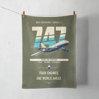 Thumbnail for Boeing 747-400 design on green army towel