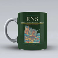 Thumbnail for Rennes–Saint-Jacques Airport (RNS) airport code design on dark green ceramic mug