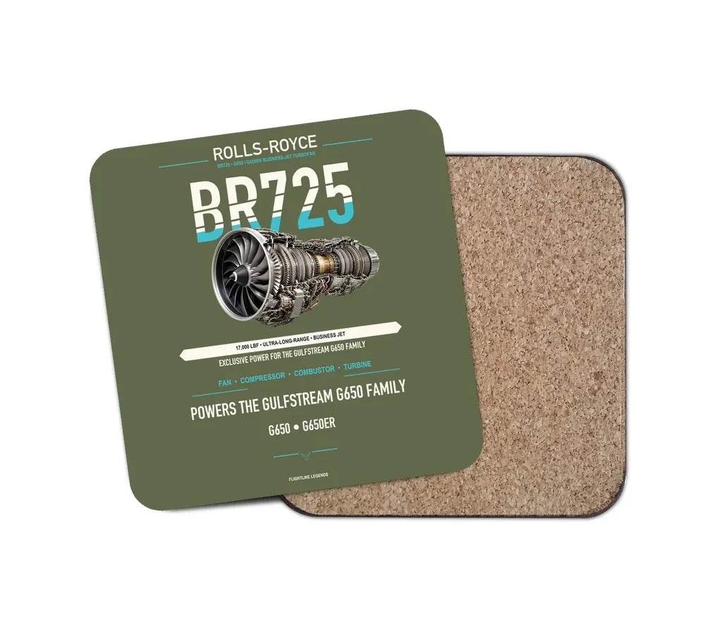 Embraer ERJ145 design on green army 1 piece coaster