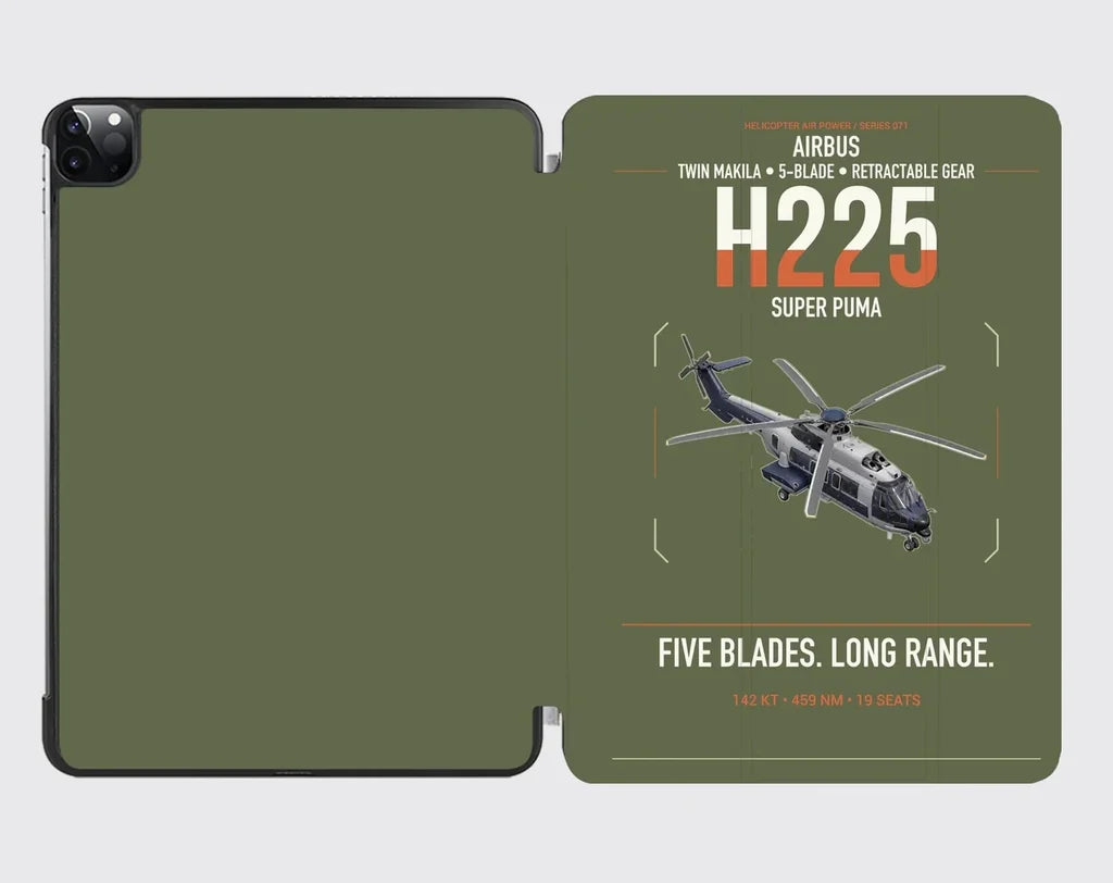 Airbus H225 design on green army ipad tablet case