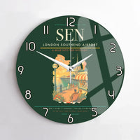 Thumbnail for London Southend Airport (SEN) design on dark green no frame wall clock