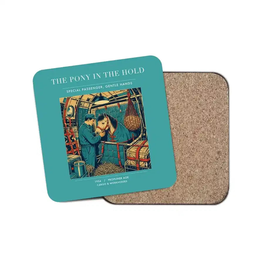 The Pony In The Hold - Designed Coasters design on turquoise 1-piece