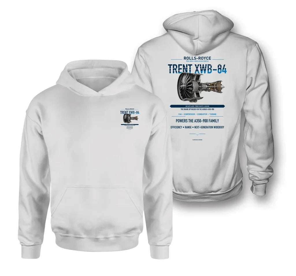 TRENT XWB-84 design on white hoodie