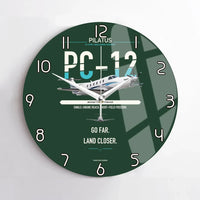 Thumbnail for Pilatus PC-12 PRO design on dark green no frame wall clock