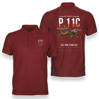 Thumbnail for PZL P.11c design on red double-side polo t-shirt, double-side print