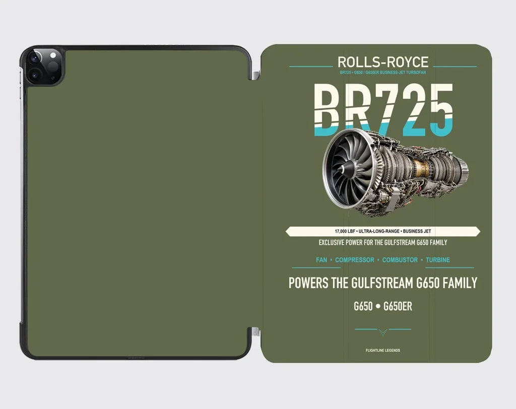 BR725 design on green army ipad tablet case