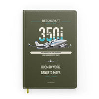 Thumbnail for Beechcraft King Air 350i design on green army notebook