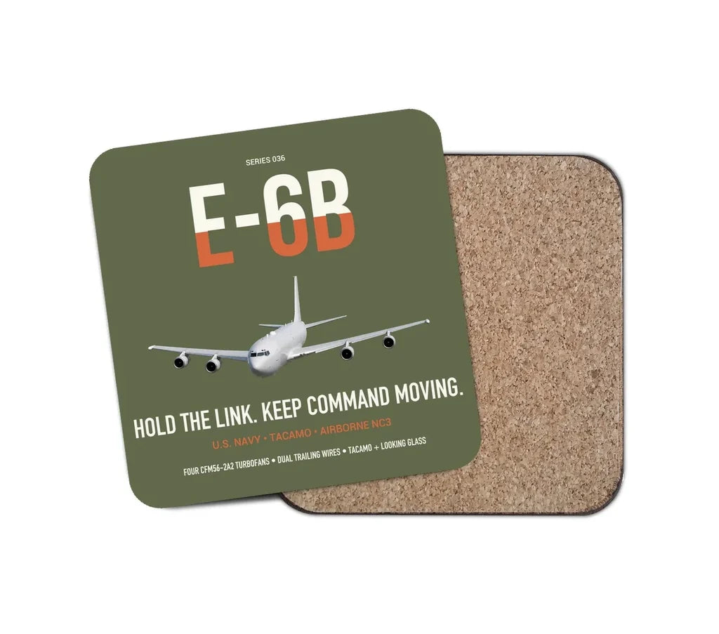 E-6B Mercury design on green army 1 piece coaster