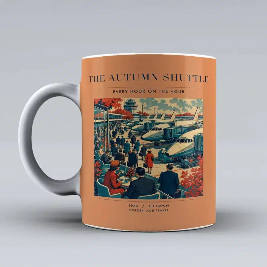 VINTAGE G4120 - The Autumn Shuttle - Ceramic Mug design on orange