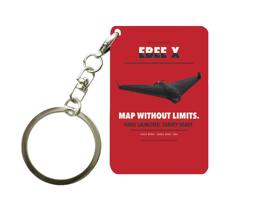 AgEagle eBee X Key Chain design on red key chain