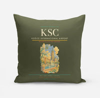 Thumbnail for Košice International Airport (KSC) design on green army pillow