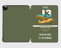 Thumbnail for Piper J-3 Cub design on green army ipad tablet case
