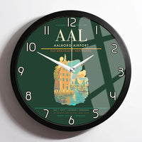 Thumbnail for Aalborg Airport AAL Wall-Clock Framed - Dark Green