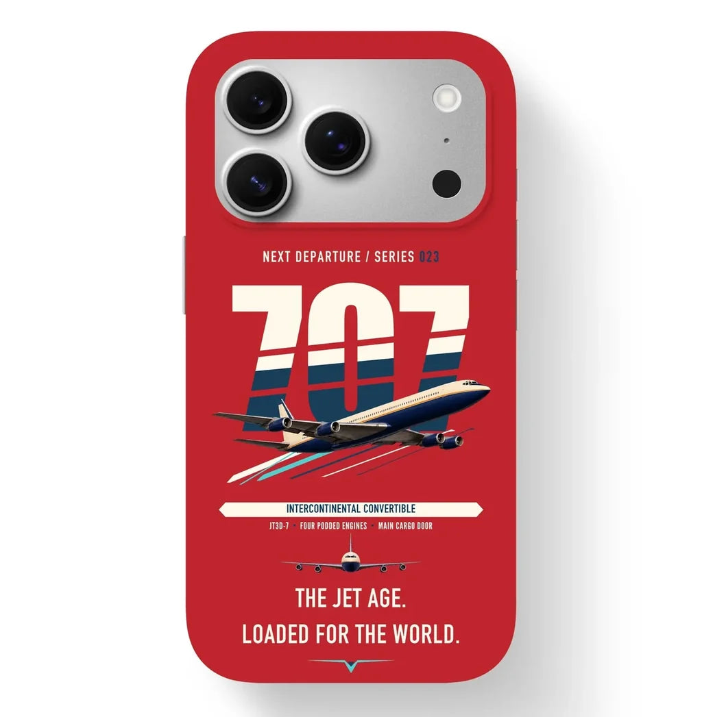 Boeing 707-320C design on red magsafe iphone case