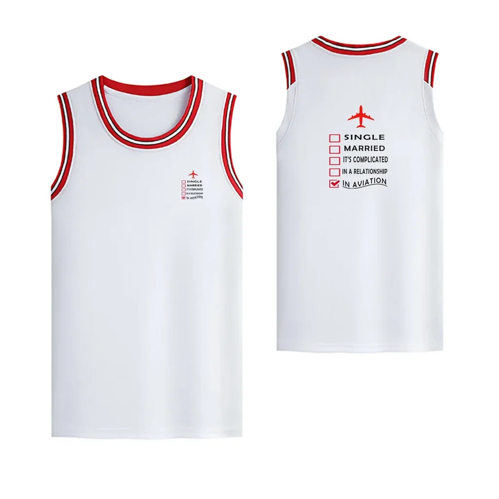 In Aviation Designed Basketball Style Sports Tank Tops - view 14