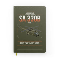 Thumbnail for Aérospatiale SA 330B Puma design on green army notebook