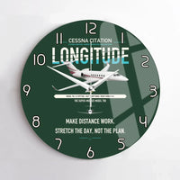 Thumbnail for Cessna Citation Longitude design on dark green no frame wall clock