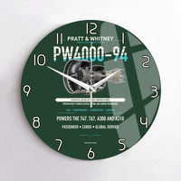 Thumbnail for PW4000-94 design on dark green no frame wall clock