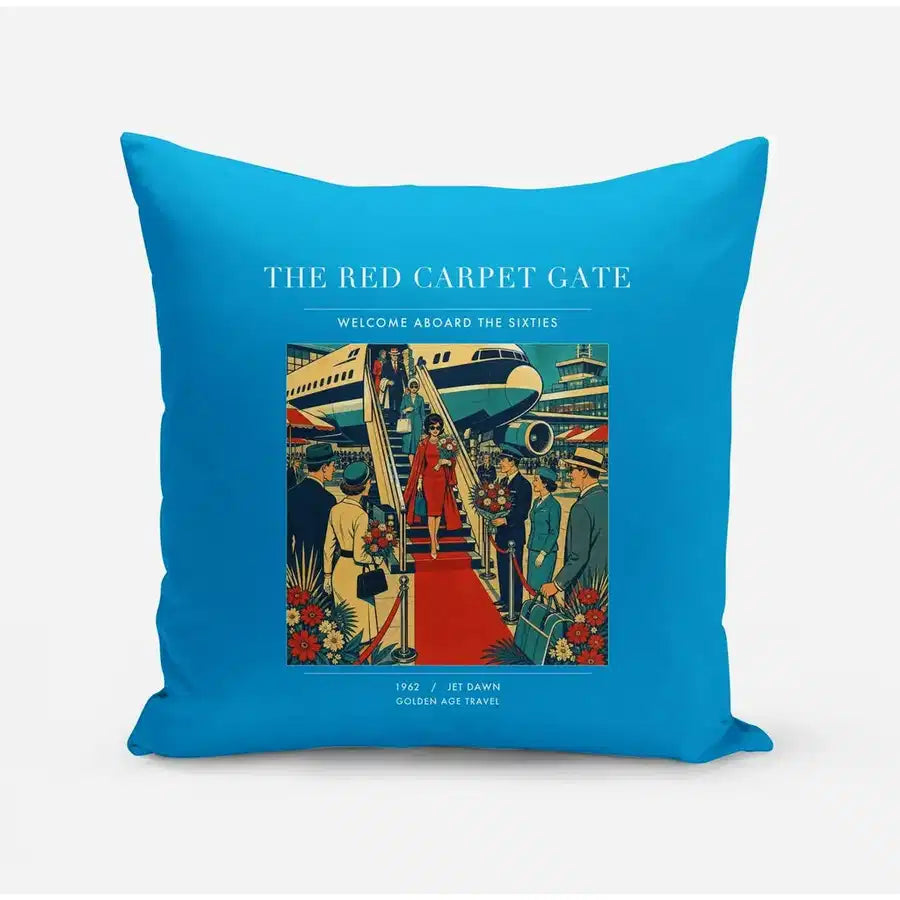 VINTAGE G4124 - The Red Carpet Gate - Designed Pillows design on turquoise