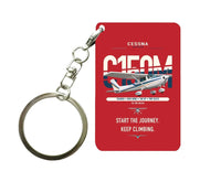 Thumbnail for Cessna 150M design on red designed key chain, double-side print