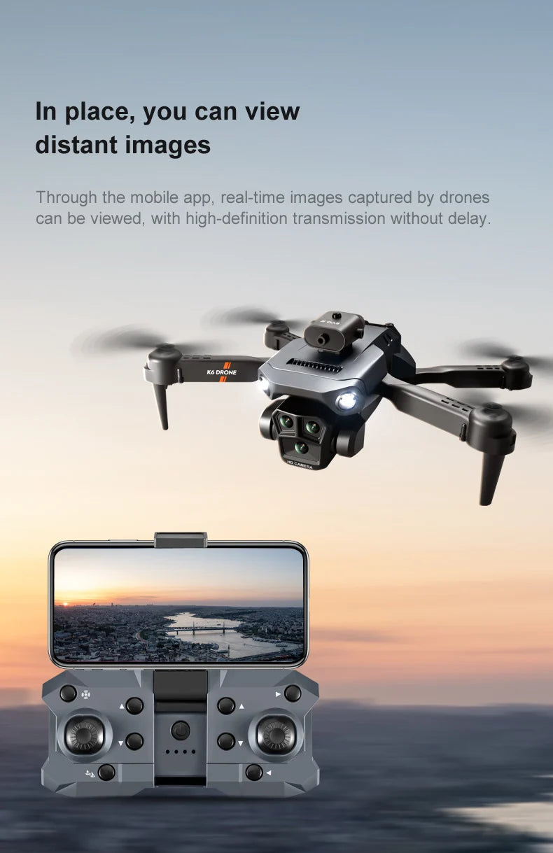 K6 MAX Drone: 4K HD Triple-Camera Quadcopter with 4-Way Obstacle Avoidance, Optical Flow Positioning & Remote Control - view 15